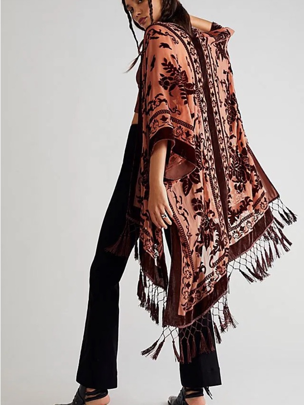 Free People NWT Nightbird Burnout Kimono
